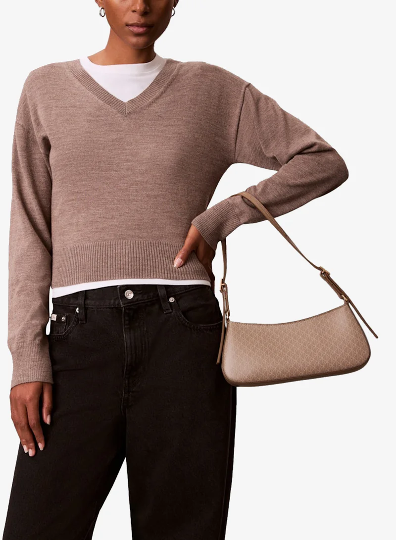 CALVIN KLEIN  Coated Emblem Small Shoulder Bag for Women | Best Price UAE